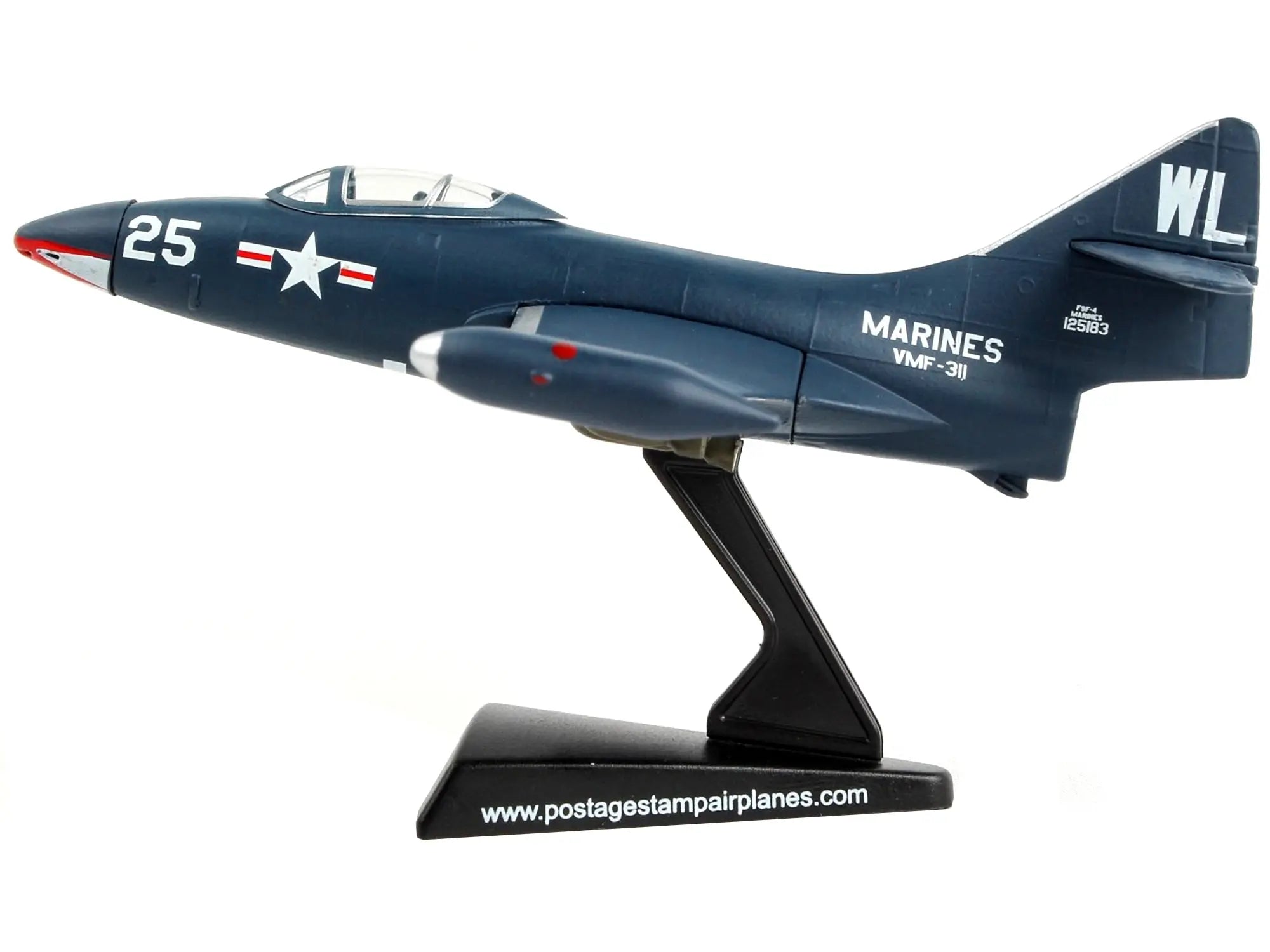 Grumman F9F Panther Fighter Aircraft "VMF-311 United States Marine Corps" 1/100 Diecast Model Airplane by Postage Stamp Postage Stamp