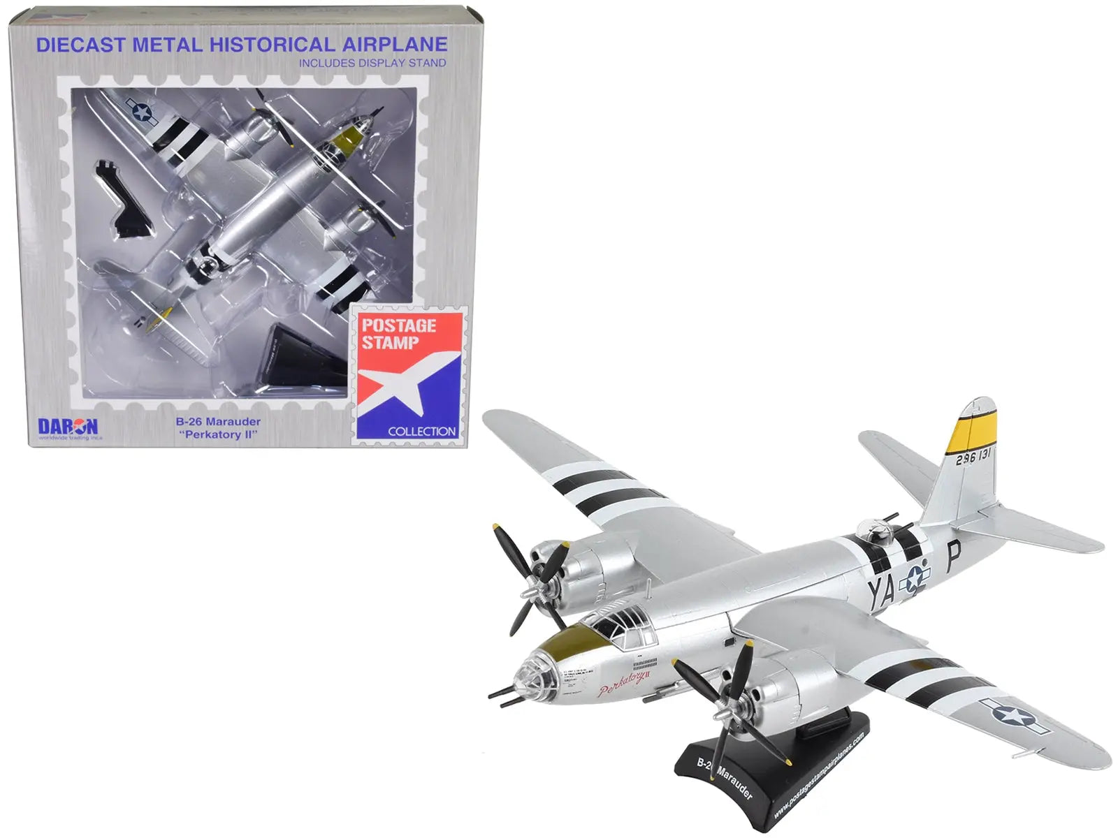 Martin B-26 Marauder Bomber Aircraft "Perkatory II 386th Bomb Group 555th Bomb Squadron" United States Army Air Forces 1/107 Diecast Model Airplane by Postage Stamp Postage Stamp