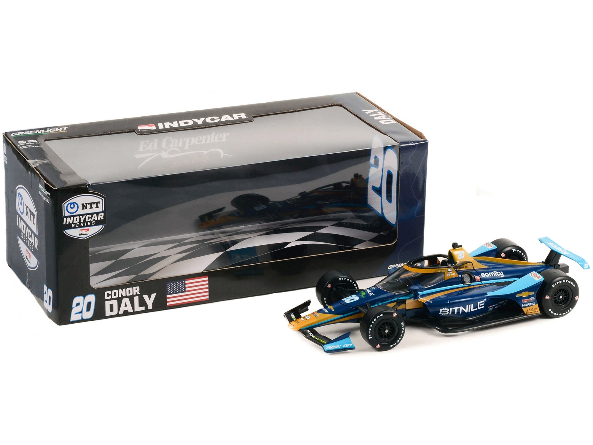 Dallara IndyCar #20 Conor Daly "BitNile" Ed Carpenter Racing "NTT IndyCar Series" (2022) 1/18 Diecast Model Car by Greenlight Greenlight