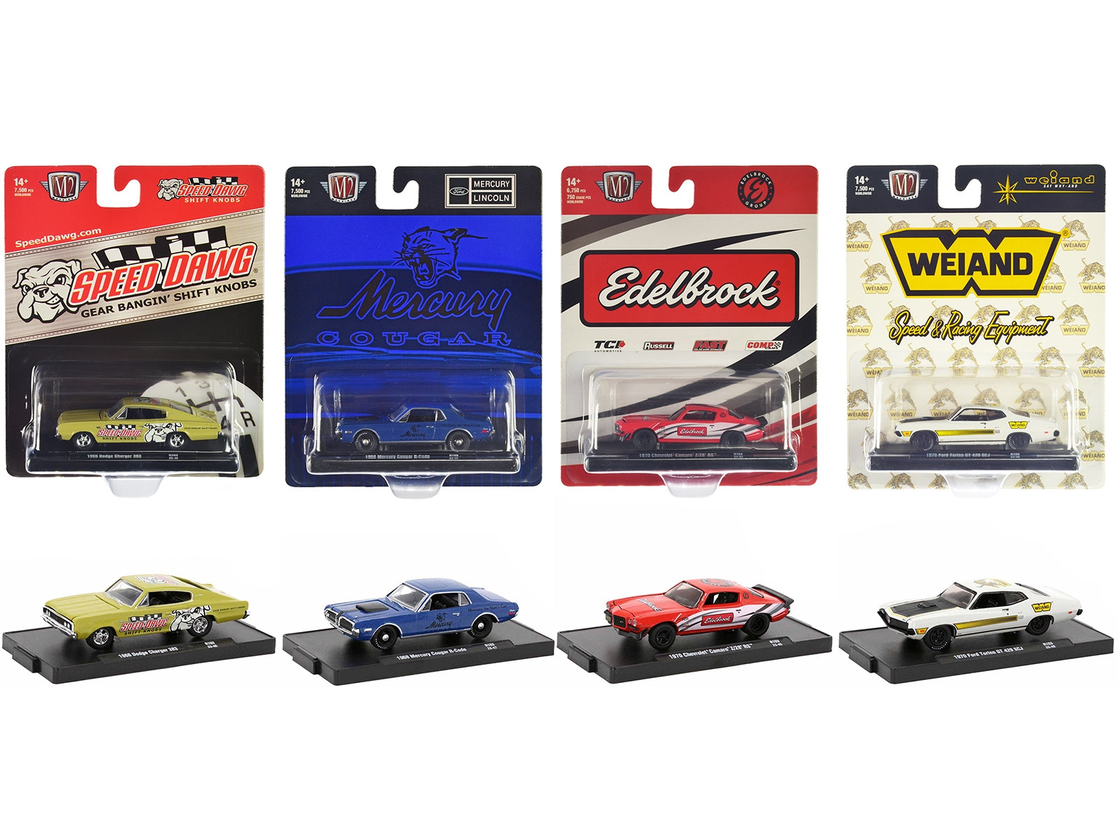 "Auto-Drivers" Set of 4 pieces in Blister Packs Release 103 Limited Edition to 7500 pieces Worldwide 1/64 Diecast Model Cars by M2 Machines M2