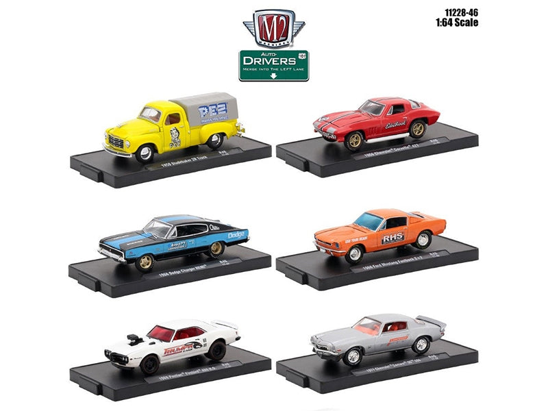 Drivers 6 Cars Set Release 46 In Blister Packs 1/64 Diecast Model Cars by M2 Machines M2