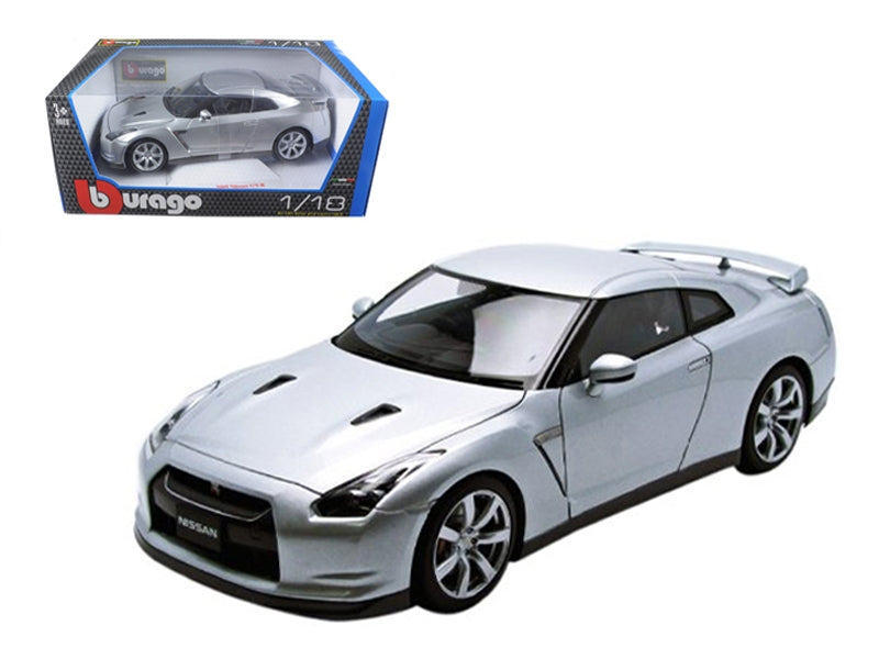 2009 Nissan GT-R R35 Silver 1/18 Diecast Model Car by Bburago Bburago