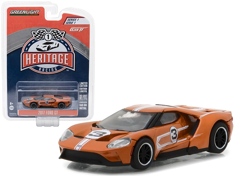 2017 Ford GT #3 Brown (Tribute to 1967 Ford GT40 MK IV #3) "Racing Heritage" Series 1 1/64 Diecast Model Car by Greenlight Greenlight