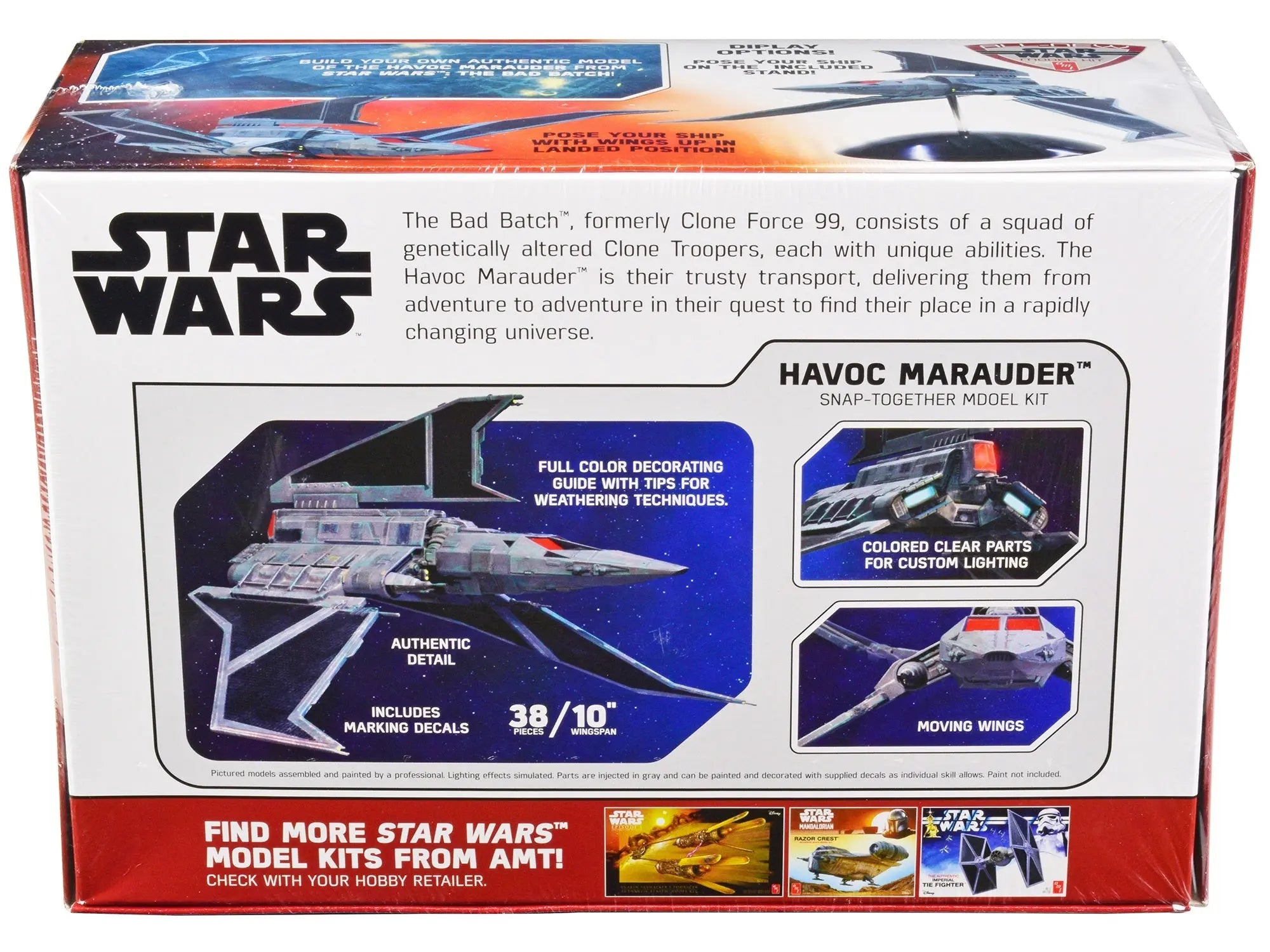 Skill 2 Model Kit Havoc Marauder Space Ship "Star Wars: The Bad Batch" (2021-Current) TV Series 1/144 Scale Model by AMT AMT