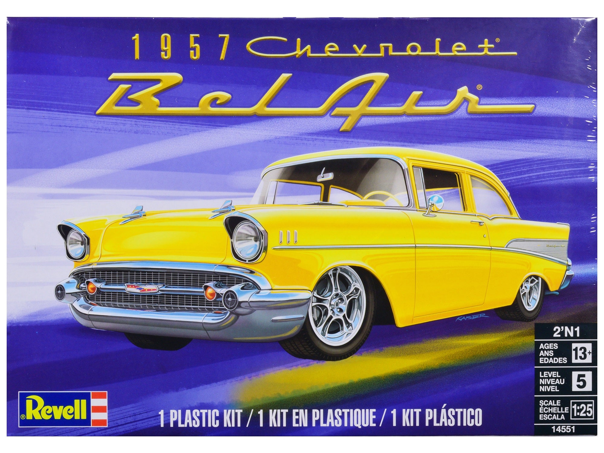 Level 5 Model Kit 1957 Chevrolet Bel Air 2-in-1 Kit 1/25 Scale Model by Revell Revell