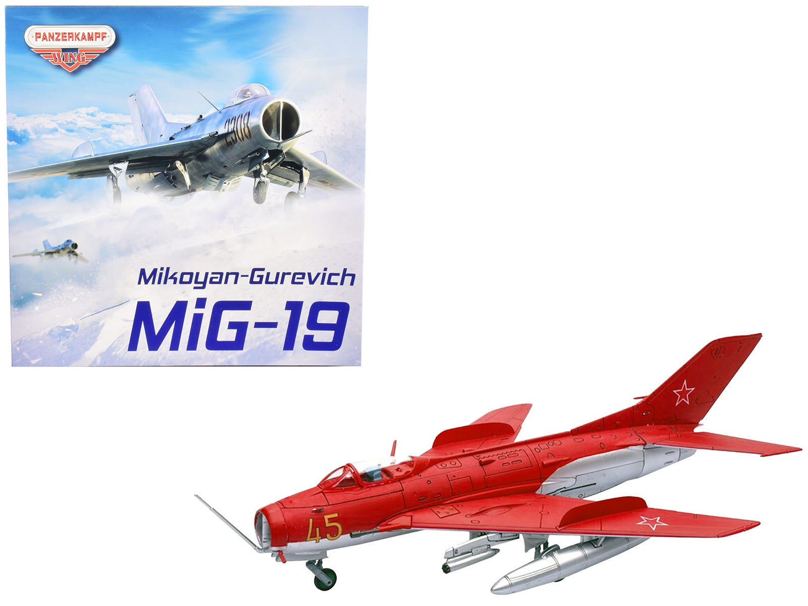 Mikoyan-Gurevich MiG-19S Farmer C Fighter Aircraft "Yellow 45" "VVS Display Team Soviet Air Force Kubinka Air Base" (1960) "Wing" Series  1/72 Diecast Model by Panzerkampf Panzerkampf