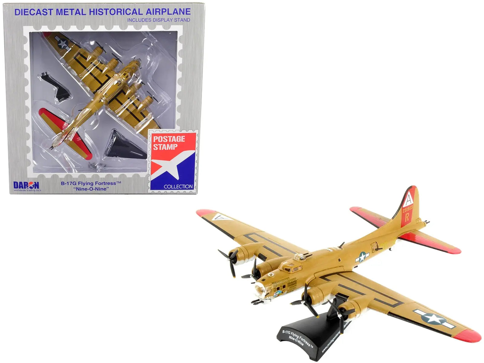 Boeing B-17G Flying Fortress Bomber Aircraft "Nine-O-Nine" United States Army Air Corps 1/155 Diecast Model Airplane by Postage Stamp Postage Stamp