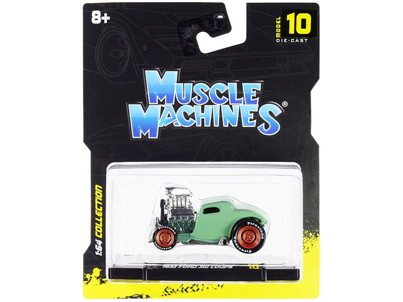 1933 Ford 3W Coupe Light Green 1/64 Diecast Model Car by Muscle Machines Muscle Machines