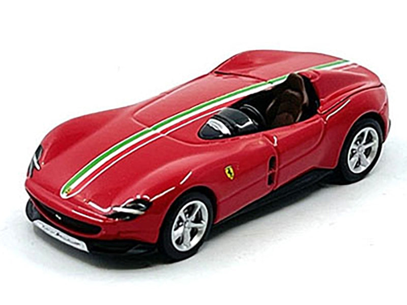 Ferrari Monza SP1 Red with Italian Flag Stripes "Speed Icons" Series 1/64 Diecast Model Car by Maisto Maisto