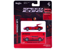 Load image into Gallery viewer, Ferrari Monza SP1 Red with Italian Flag Stripes &quot;Speed Icons&quot; Series 1/64 Diecast Model Car by Maisto Maisto
