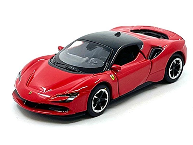 Ferrari SF90 Stradale Red with Black Top "Speed Icons" Series 1/64 Diecast Model Car by Maisto Maisto