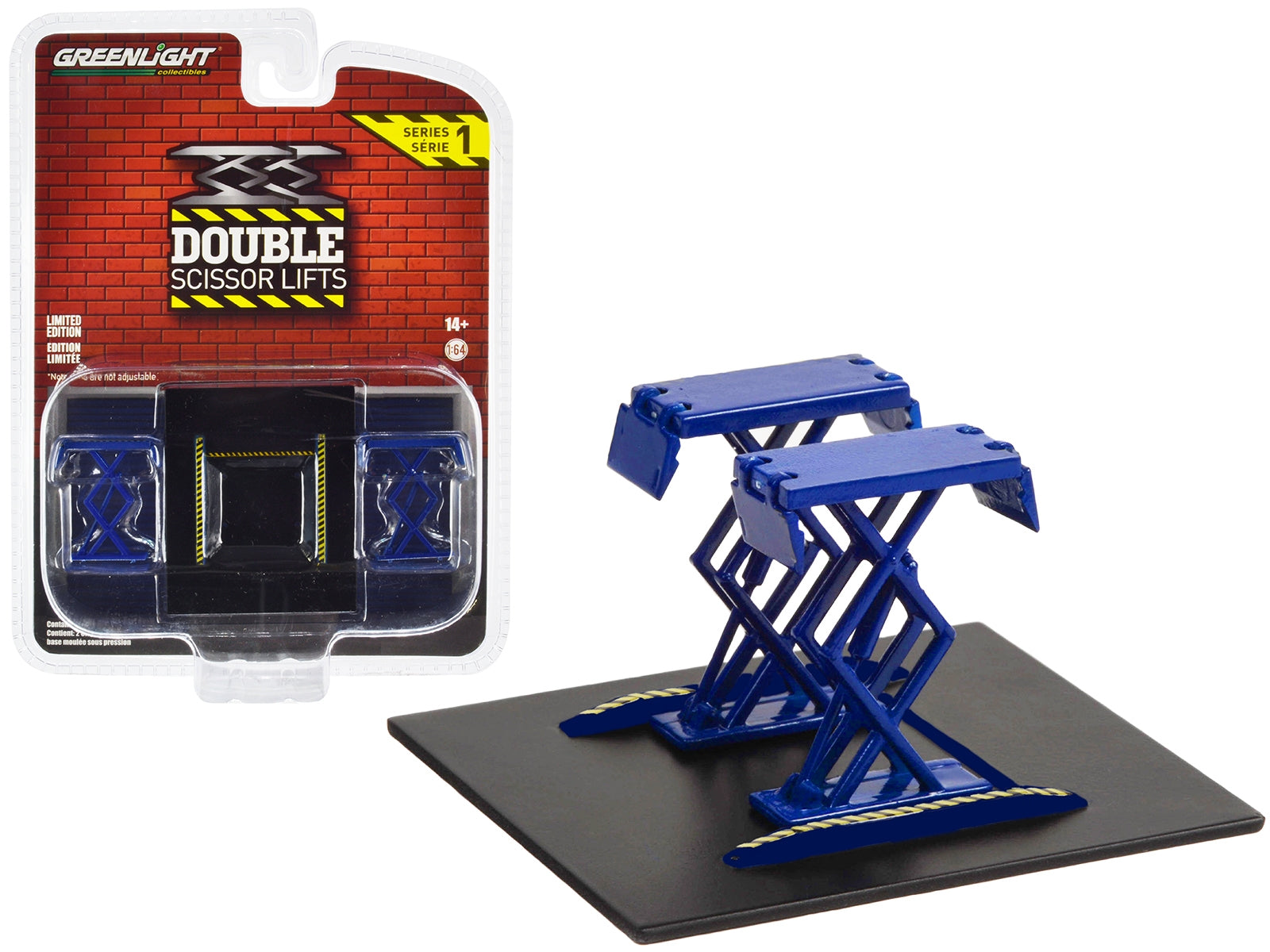 Automotive Double Scissor Lift Blue "Double Scissor Lifts" Series 1 1/64 Diecast Model by Greenlight Greenlight