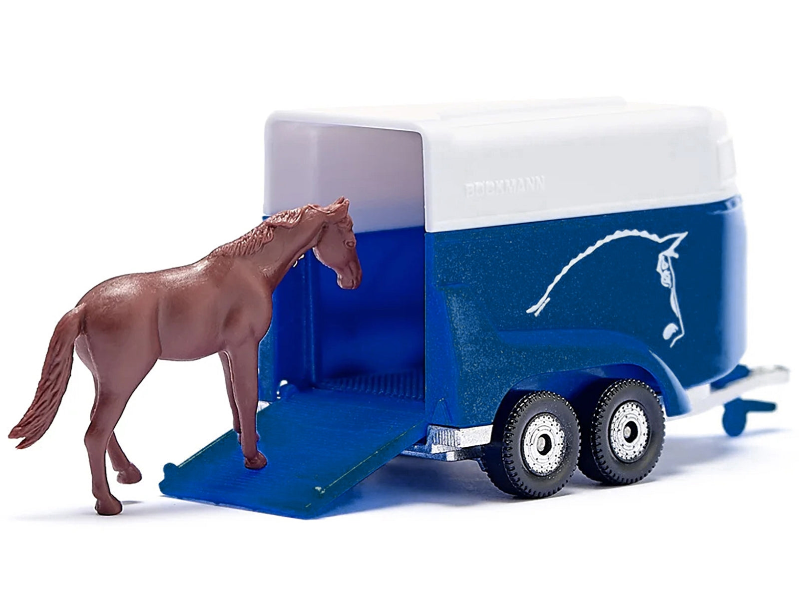 Jeep Red with Horse Trailer Blue and Horse Accessory Diecast Model by Siku SIKU