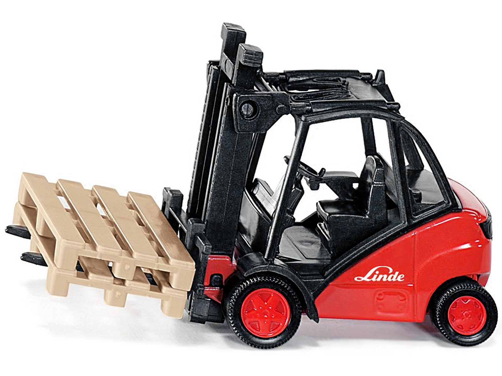 Linde Forklift Truck Red with 2 Pallet Accessories 1/50 Diecast Model by Siku SIKU