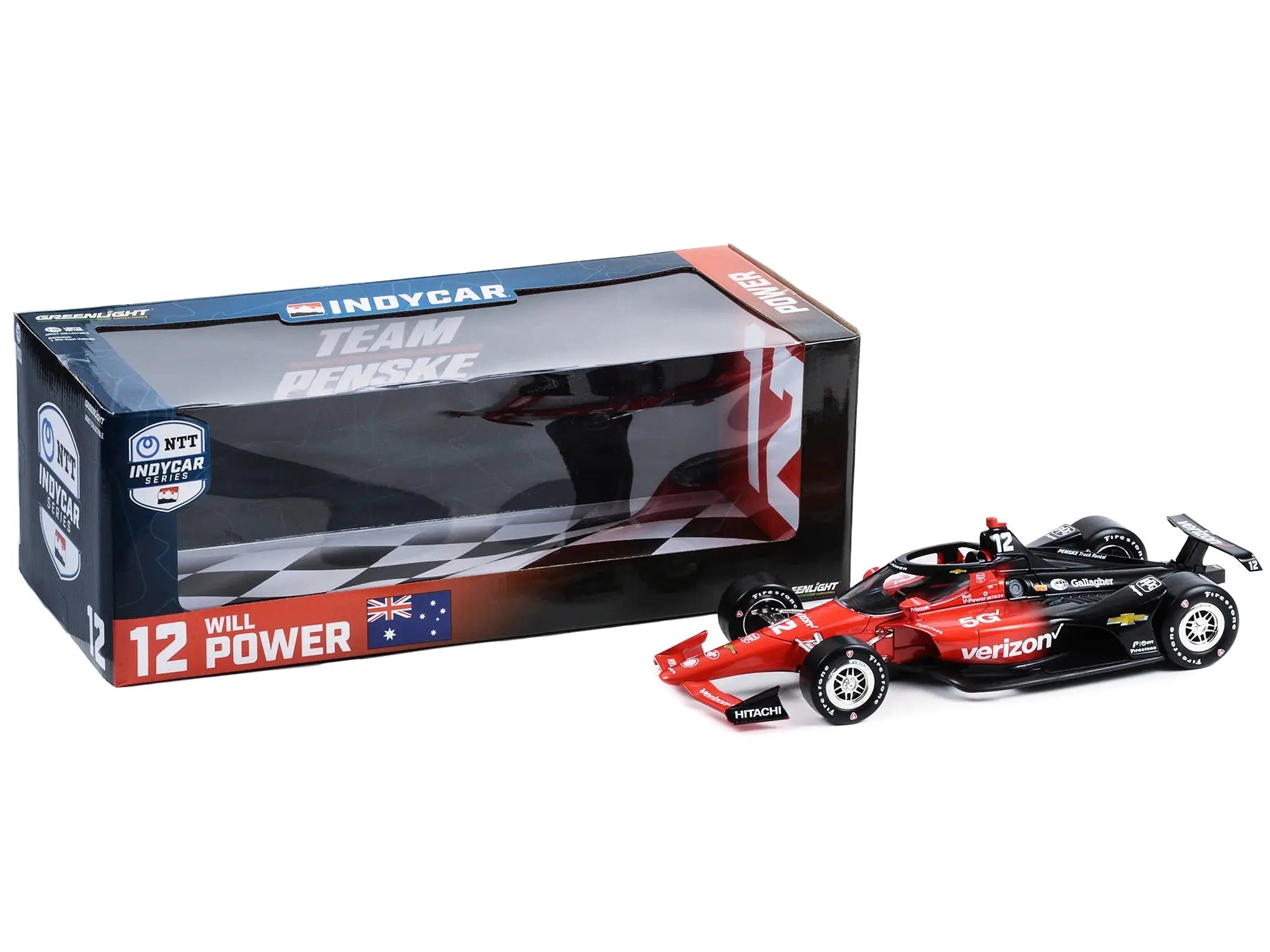 Dallara IndyCar #12 Will Power "Verizon" Team Penske "NTT IndyCar Series" (2023) 1/18 Diecast Model Car by Greenlight Greenlight