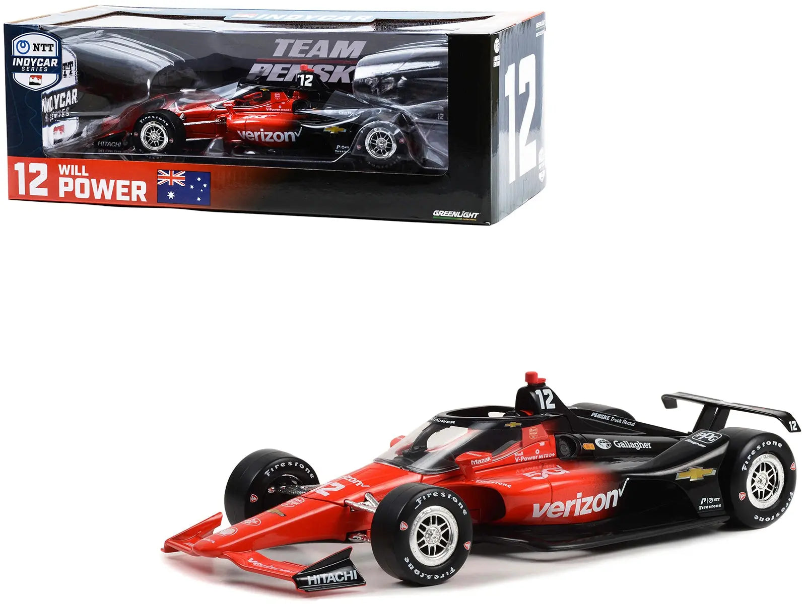 Dallara IndyCar #12 Will Power "Verizon" Team Penske "NTT IndyCar Series" (2023) 1/18 Diecast Model Car by Greenlight Greenlight