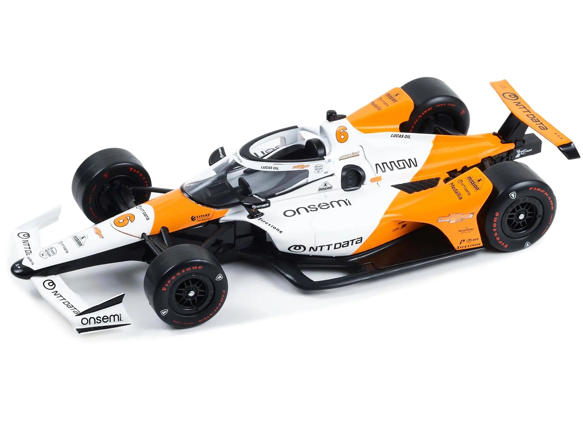 Dallara IndyCar #6 Felix Rosenqvist "NTT DATA" Arrow McLaren "60th Anniversary Triple Crown Accolade Indianapolis 500 Livery" "NTT IndyCar Series" (2023) 1/18 Diecast Model Car by Greenlight Greenlight