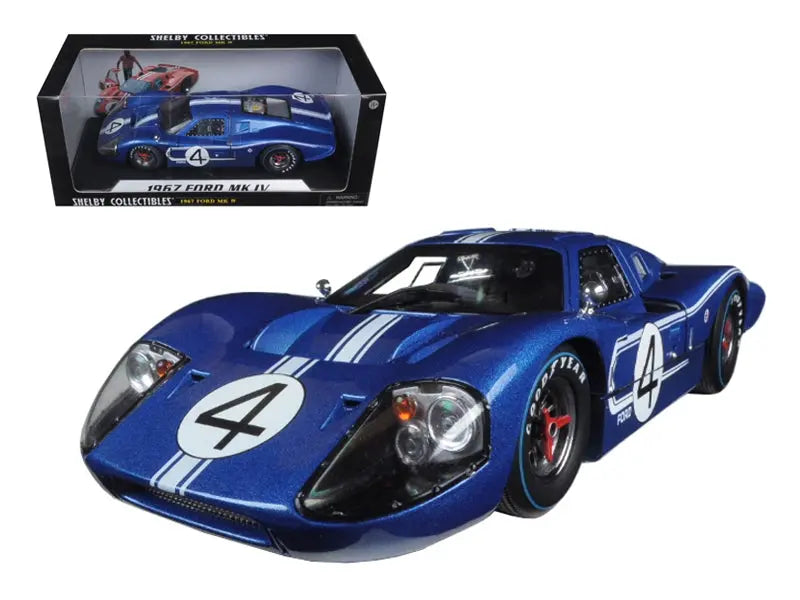 Ford GT MK IV #4 Blue L. Ruby - D. Hulme 24 Hours of Le Mans (1967) 1/18 Diecast Model Car by Shelby Collectibles Shelby Collectibles