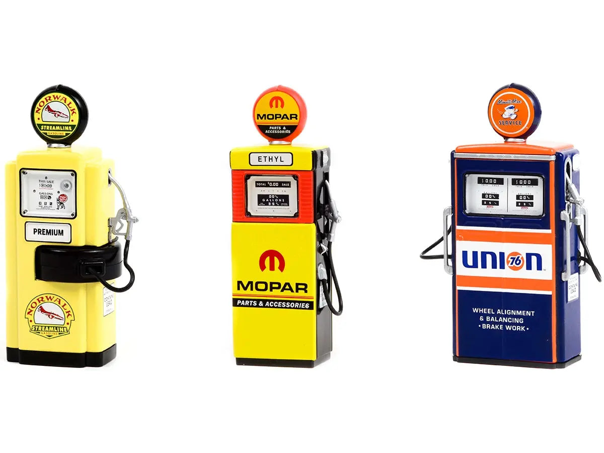 "Vintage Gas Pump" Set of 3 Pumps Series 11 1/18 Diecast Models by Greenlight Greenlight