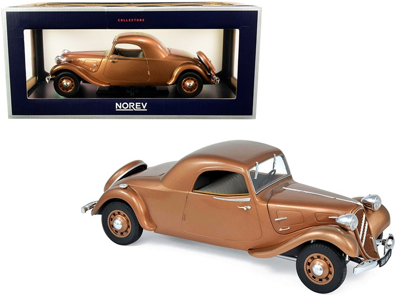 1939 Citroen Traction Avant 11B Coupe Brown Metallic 1/18 Diecast Model Car by Norev Norev