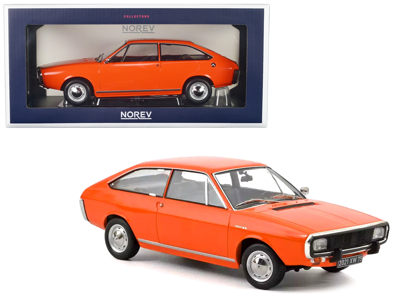 1971 Renault 15TL Orange 1/18 Diecast Model Car by Norev Norev