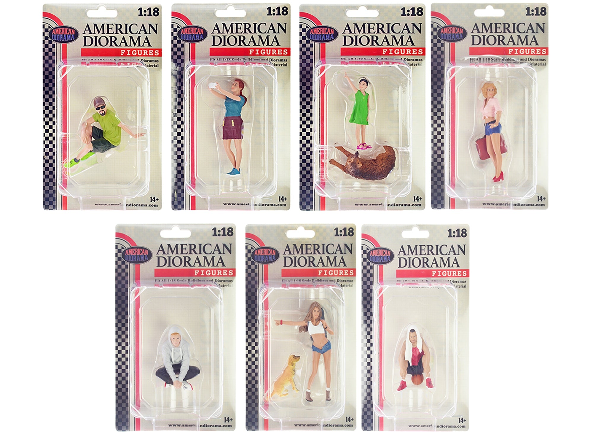 "Figure18 Series 1" 9 piece Figure Set for 1/18 Scale Models by American Diorama American Diorama