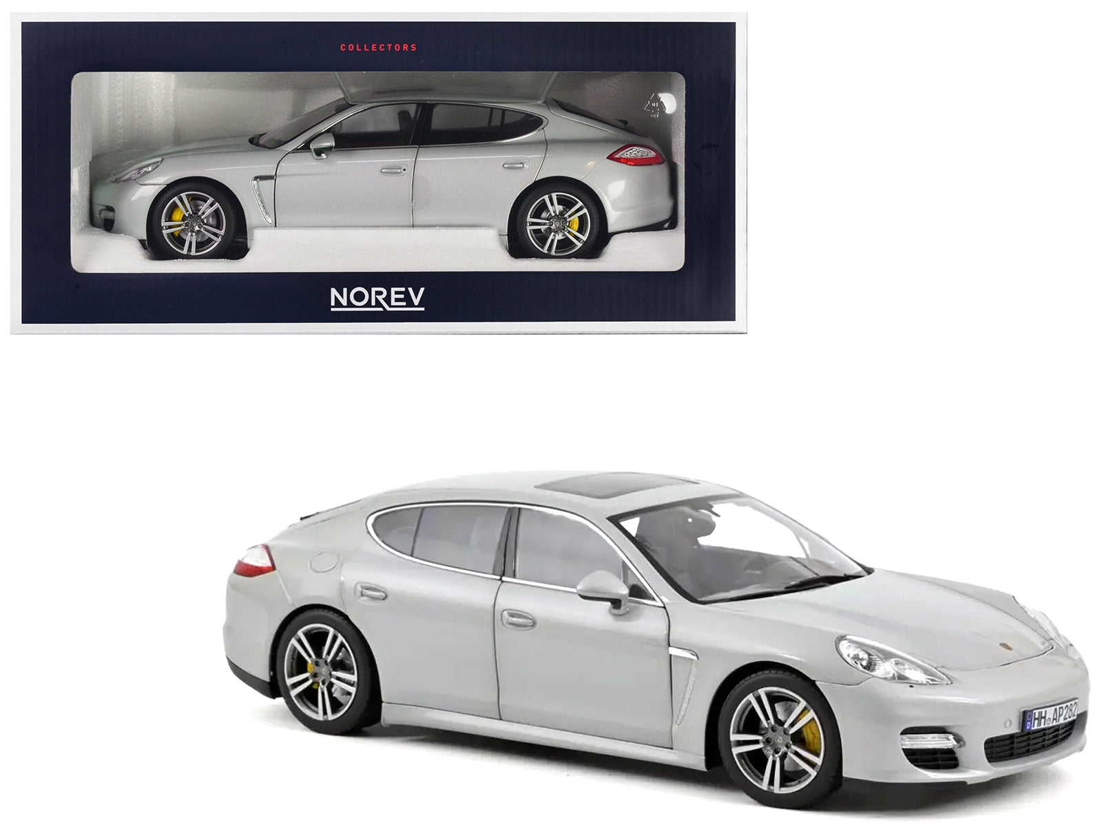 2009 Porsche Panamera Turbo Silver Metallic 1/18 Diecast Model Car by Norev Norev