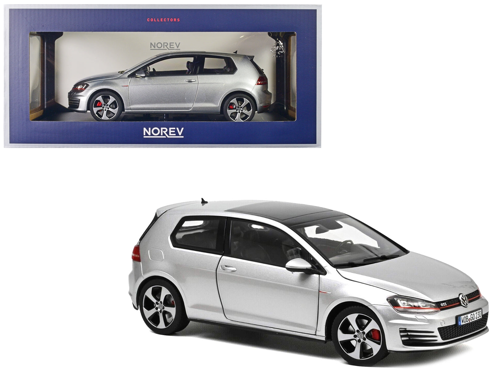 2013 Volkswagen Golf GTI Reflex Silver Metallic 1/18 Diecast Model Car by Norev Norev