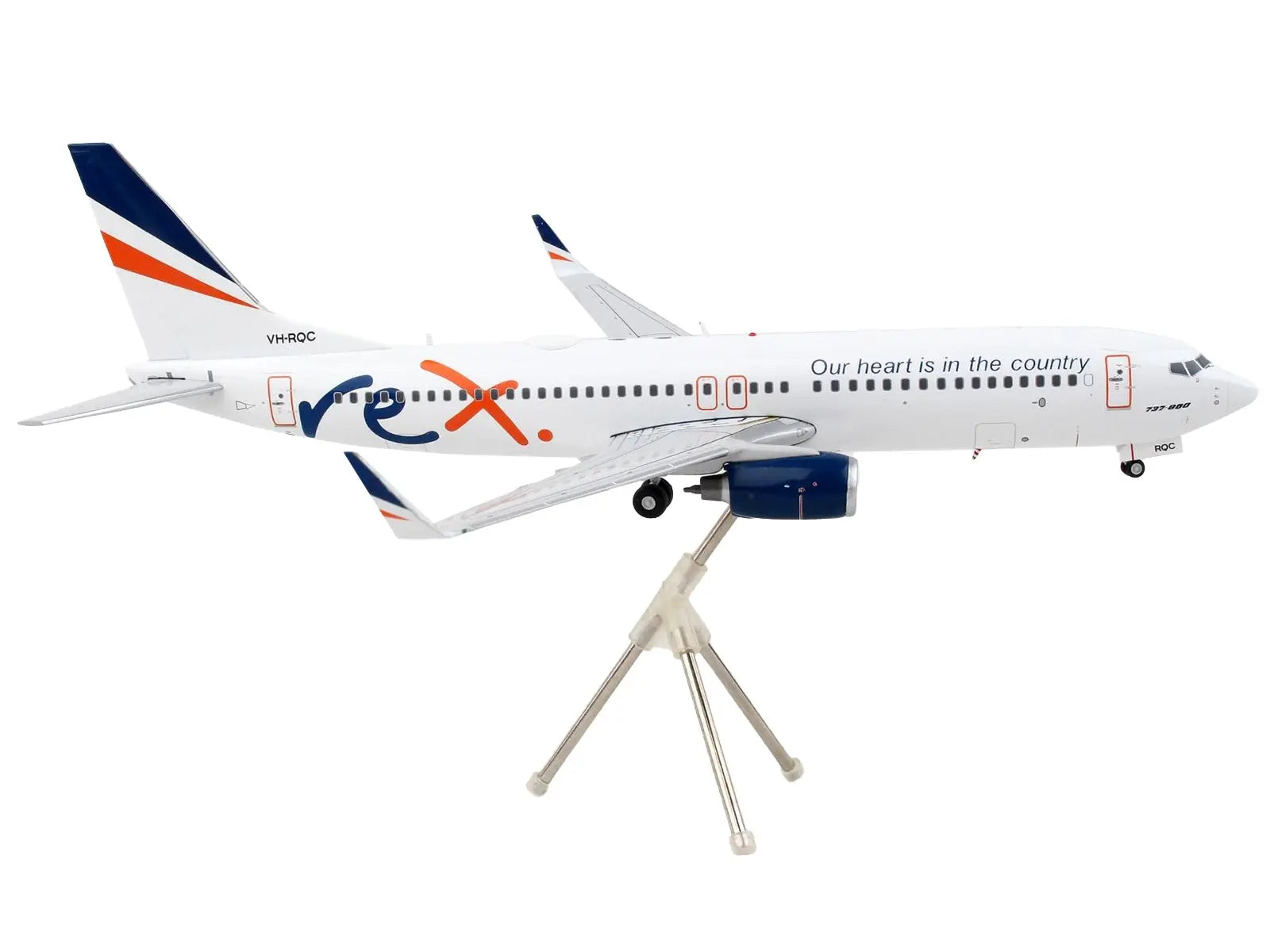 Boeing 737-800 Commercial Aircraft "Regional Express Rex Airlines" White with Striped Tail "Gemini 200" Series 1/200 Diecast Model Airplane by GeminiJets - DREAMLAND DIE CAST