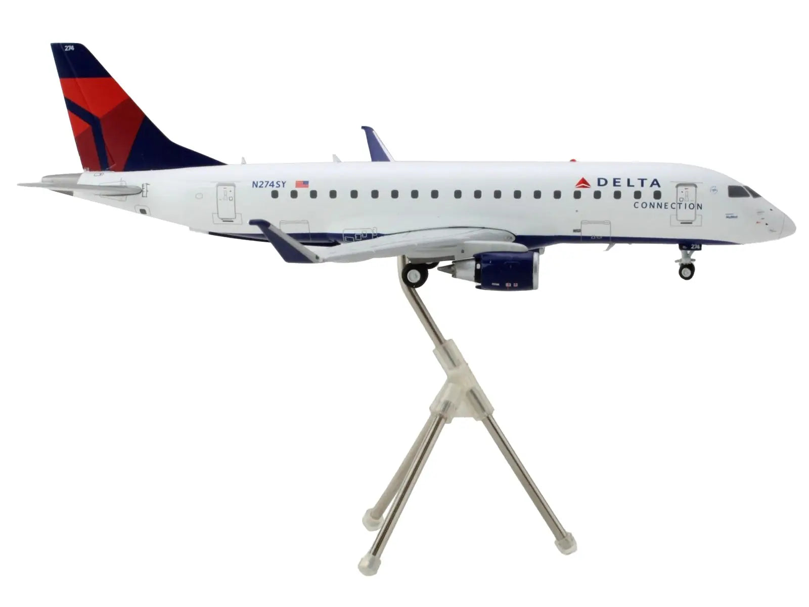 Embraer ERJ-175 Commercial Aircraft "Delta Connection" White with Blue and Red Tail "Gemini 200" Series 1/200 Diecast Model Airplane by GeminiJets GeminiJets