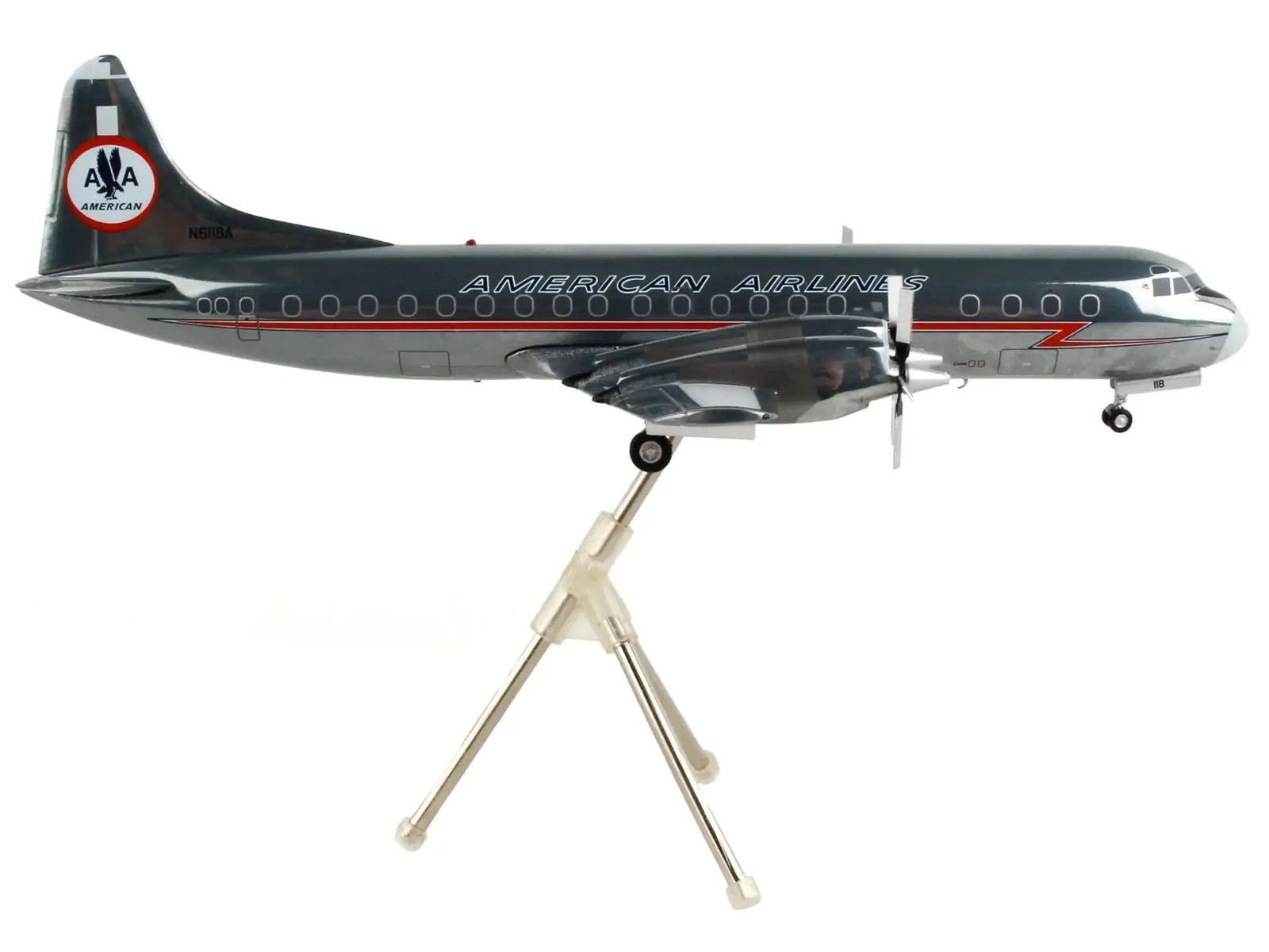 Lockheed L-188A Electra Astrojet Commercial Aircraft "American Airlines" Silver "Gemini 200" Series 1/200 Diecast Model Airplane by GeminiJets GeminiJets