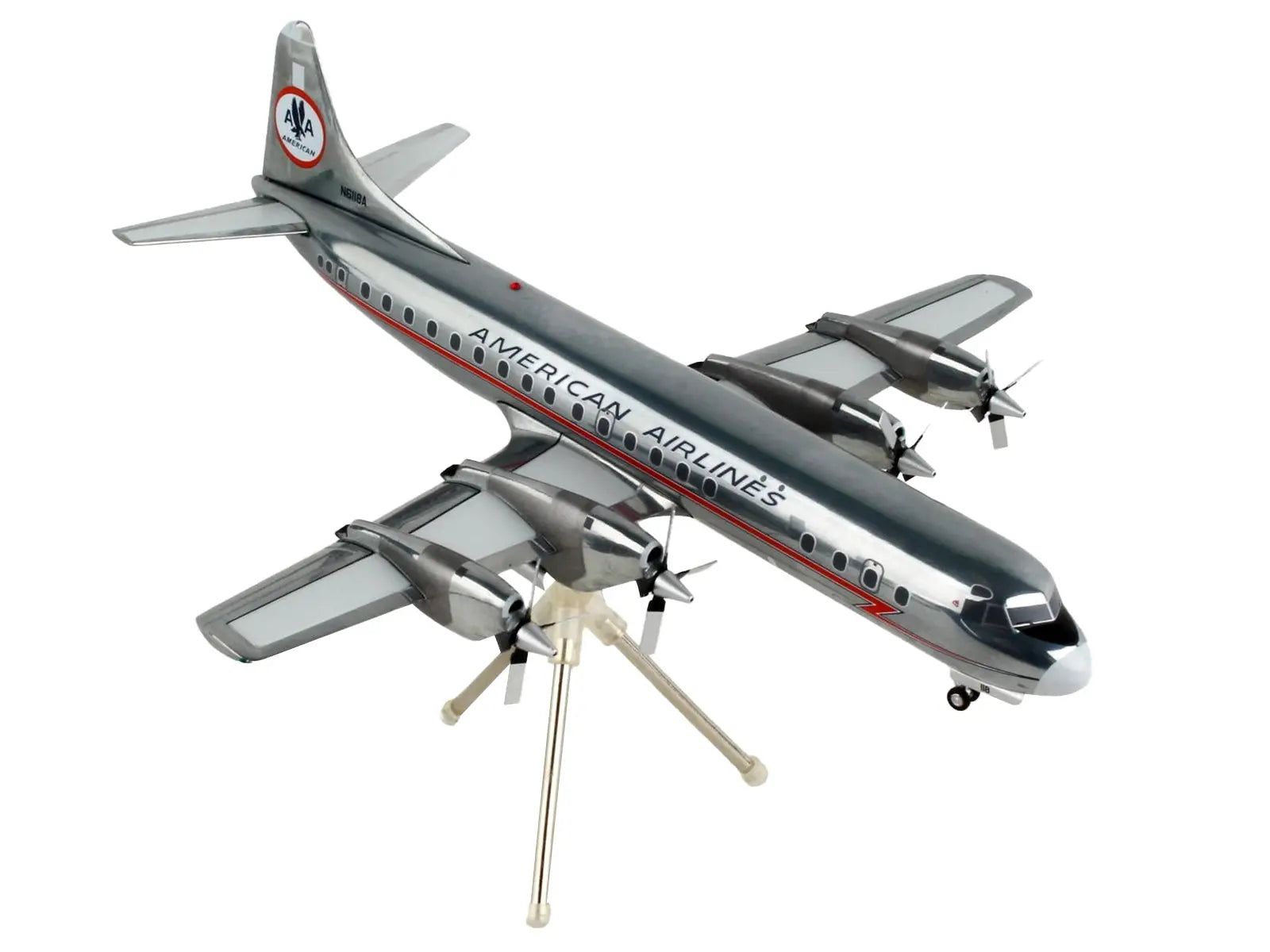 Lockheed L-188A Electra Astrojet Commercial Aircraft "American Airlines" Silver "Gemini 200" Series 1/200 Diecast Model Airplane by GeminiJets GeminiJets