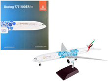 Load image into Gallery viewer, Boeing 777-300ER Commercial Aircraft &quot;Emirates Airlines - Dubai Expo 2020&quot; White with Blue Graphics &quot;Gemini 200&quot; Series 1/200 Diecast Model Airplane by GeminiJets GeminiJets
