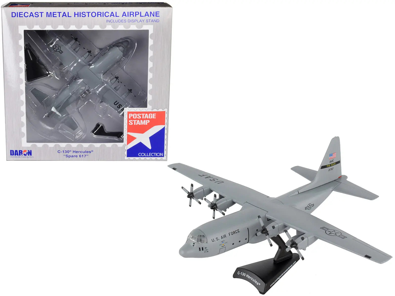 Lockheed C-130 Hercules Transport Aircraft "Spare 617" United States Air Force 1/200 Diecast Model Airplane by Postage Stamp Postage Stamp