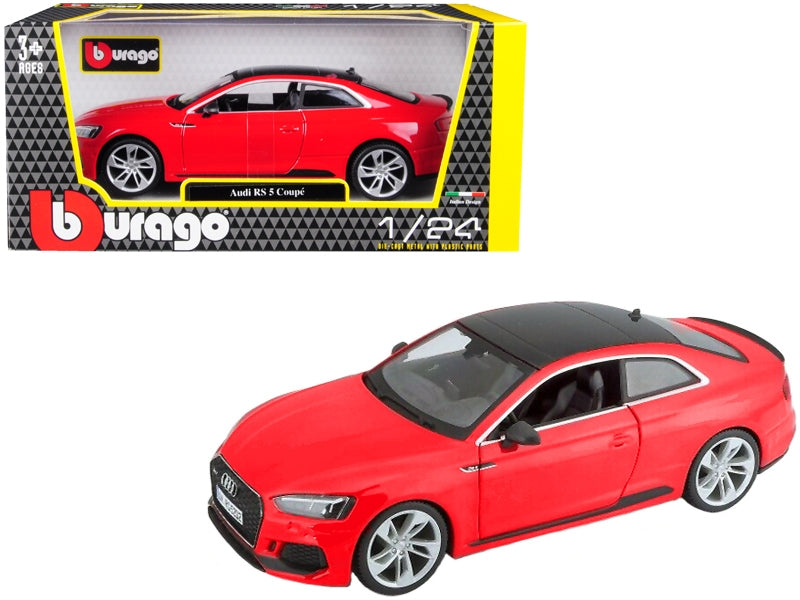 Audi RS 5 Coupe Red with Black Top 1/24 Diecast Model Car by Bburago Bburago