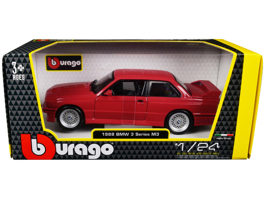 1988 BMW 3 Series M3 E30 Red 1/24 Diecast Model Car by Bburago Bburago