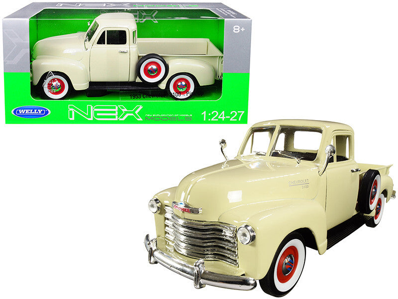 1953 Chevrolet 3100 Pickup Truck Cream 1/24-1/27 Diecast Model Car by Welly Welly