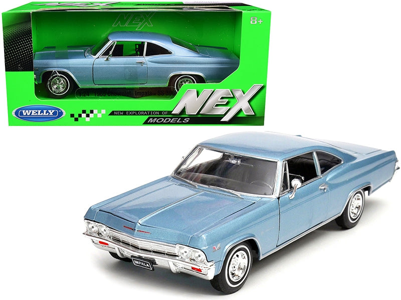 1965 Chevrolet Impala SS 396 Light Blue 1/24 Diecast Model Car by Welly Welly