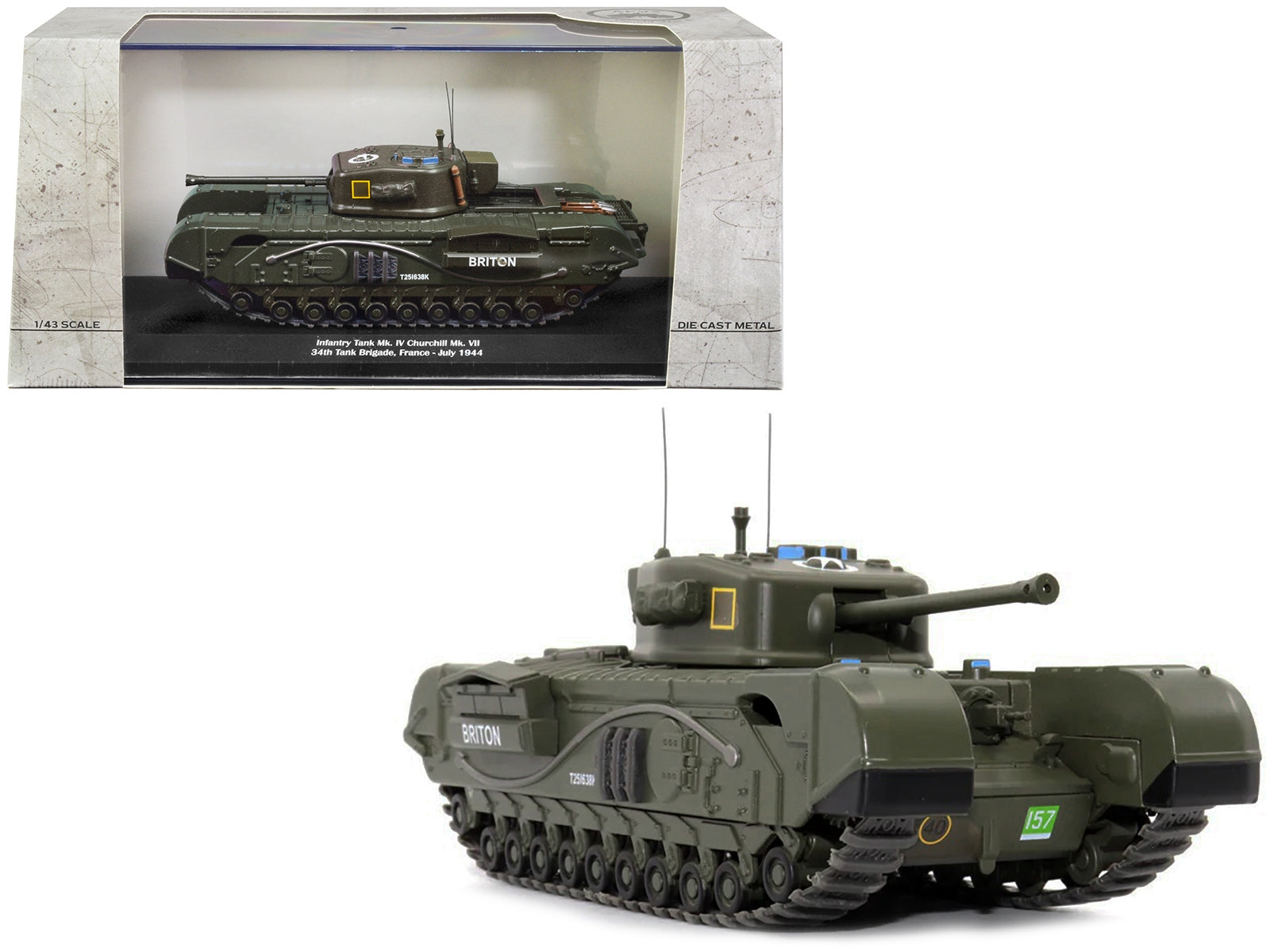 Infantry Tank Mk. IV Churchill Mk. VII "Briton" "UK 34th Tank Brigade France July 1944" 1/43 Diecast Model by AFVs of WWII AFV's of WWII