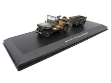 Load image into Gallery viewer, Willys Jeep 1/4-Ton Utility Truck Olive Drab with Trailer &quot;United States Army&quot; 1/43 Diecast Model by Militaria Die Cast Militaria Die Cast
