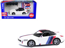 Load image into Gallery viewer, BMW Z4 M40i Cabriolet White with Black Top with Extra Wheels and Decals 1/50 Diecast Model by Siku SIKU
