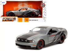 Load image into Gallery viewer, 2010 Ford Mustang GT Matt Gray Metallic with Black Graphics and Stripes &quot;Ford Performance&quot; &quot;Bigtime Muscle&quot; Series 1/24 Diecast Model Car by Jada Jada
