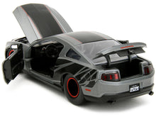 Load image into Gallery viewer, 2010 Ford Mustang GT Matt Gray Metallic with Black Graphics and Stripes &quot;Ford Performance&quot; &quot;Bigtime Muscle&quot; Series 1/24 Diecast Model Car by Jada Jada
