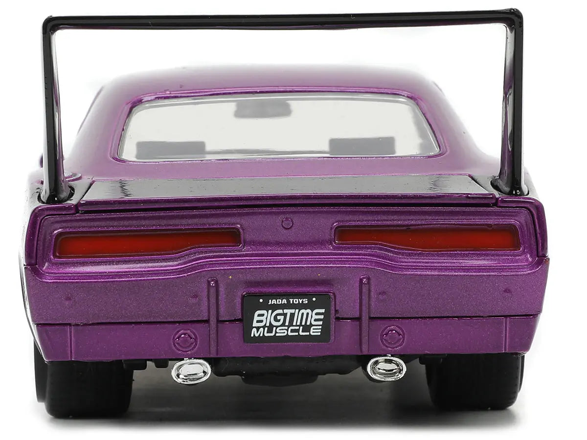 1969 Dodge Charger Daytona Purple Metallic with Black Tail Stripe "Bigtime Muscle" Series 1/24 Diecast Model Car by Jada Jada