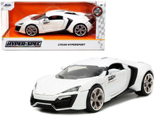 Load image into Gallery viewer, Lykan Hypersport White with Bronze Metallic Rear Spoiler &quot;HKS&quot; &quot;Hyper-Spec&quot; Series 1/24 Diecast Model Car by Jada Jada
