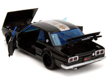 Load image into Gallery viewer, 1971 Nissan Skyline GT-R RHD (Right Hand Drive) Black with Silver Stripe and Mikey Diecast Figure &quot;Tokyo Revengers&quot; (2021) TV Series &quot;Anime Hollywood Rides&quot; Series 1/24 Diecast Model Car by Jada Jada
