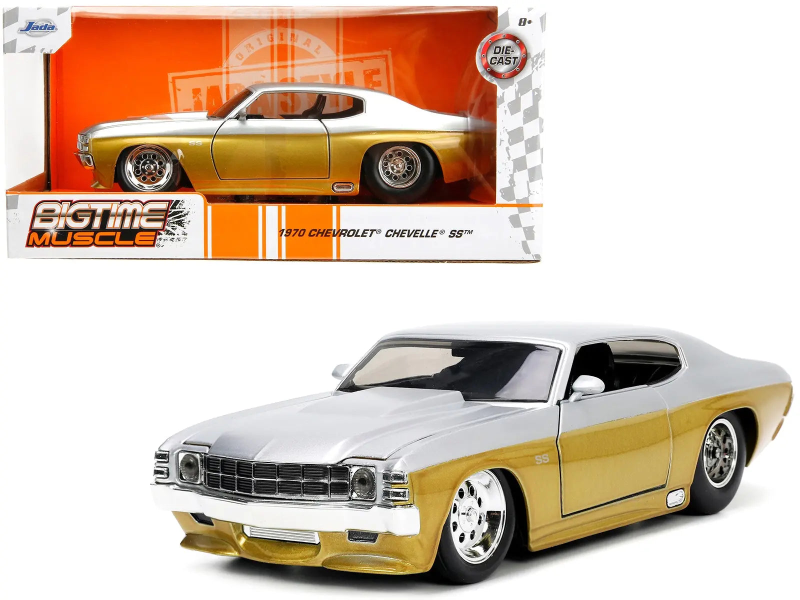 1970 Chevrolet Chevelle SS Gold and Silver Metallic "Bigtime Muscle" 1/24 Diecast Model Car by Jada Jada