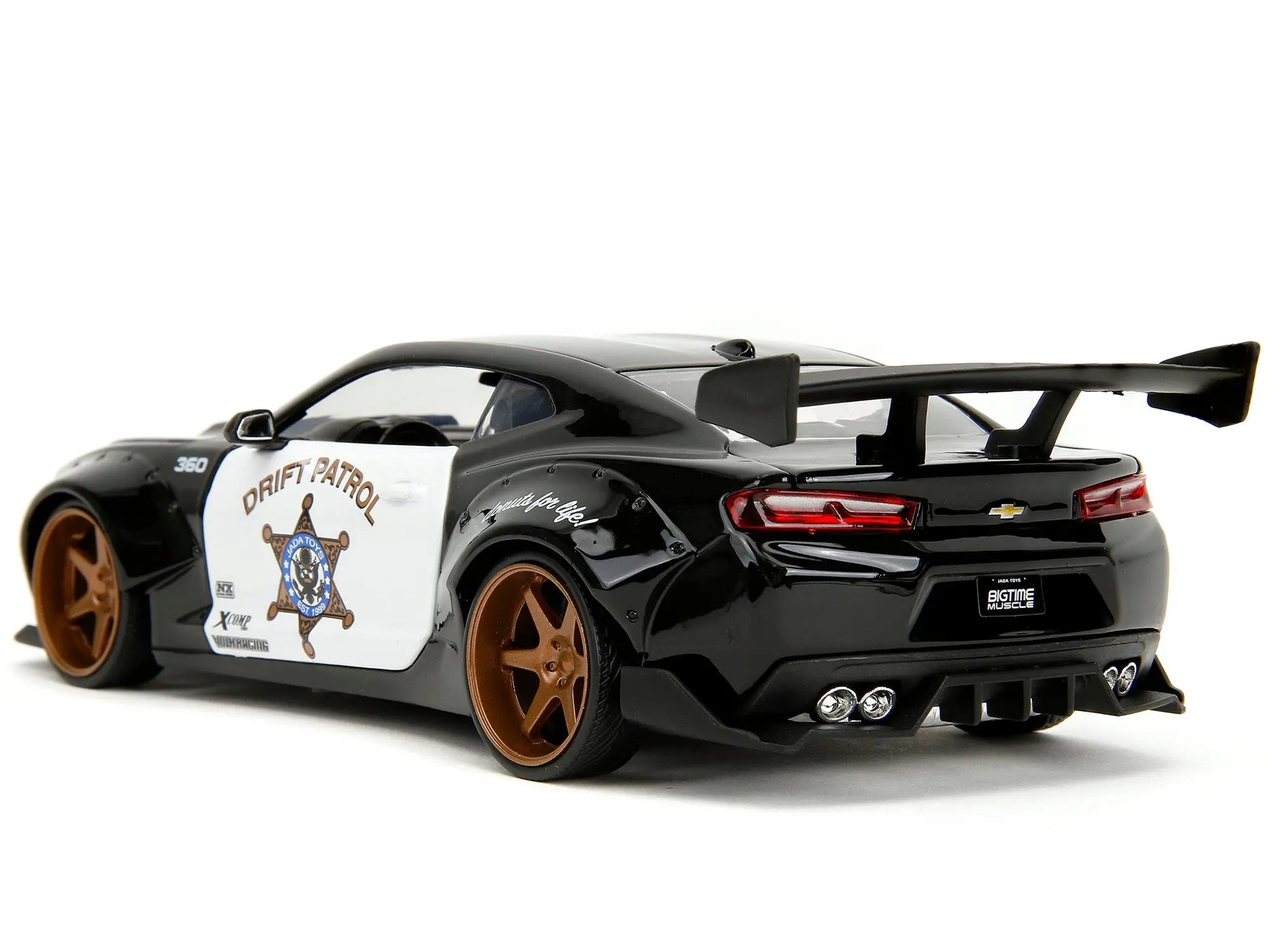 2016 Chevrolet Camaro Widebody Black and White "Drift Patrol" "Wide Body" Series 1/24 Diecast Model Car by Jada Jada