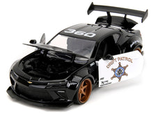 Load image into Gallery viewer, 2016 Chevrolet Camaro Widebody Black and White &quot;Drift Patrol&quot; &quot;Wide Body&quot; Series 1/24 Diecast Model Car by Jada Jada
