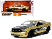 Load image into Gallery viewer, 2010 Ford Mustang GT Gold Metallic with Black Graphics and Hood &quot;Tom&#39;s Racing&quot; &quot;Bigtime Muscle&quot; Series 1/24 Diecast Model Car by Jada Jada
